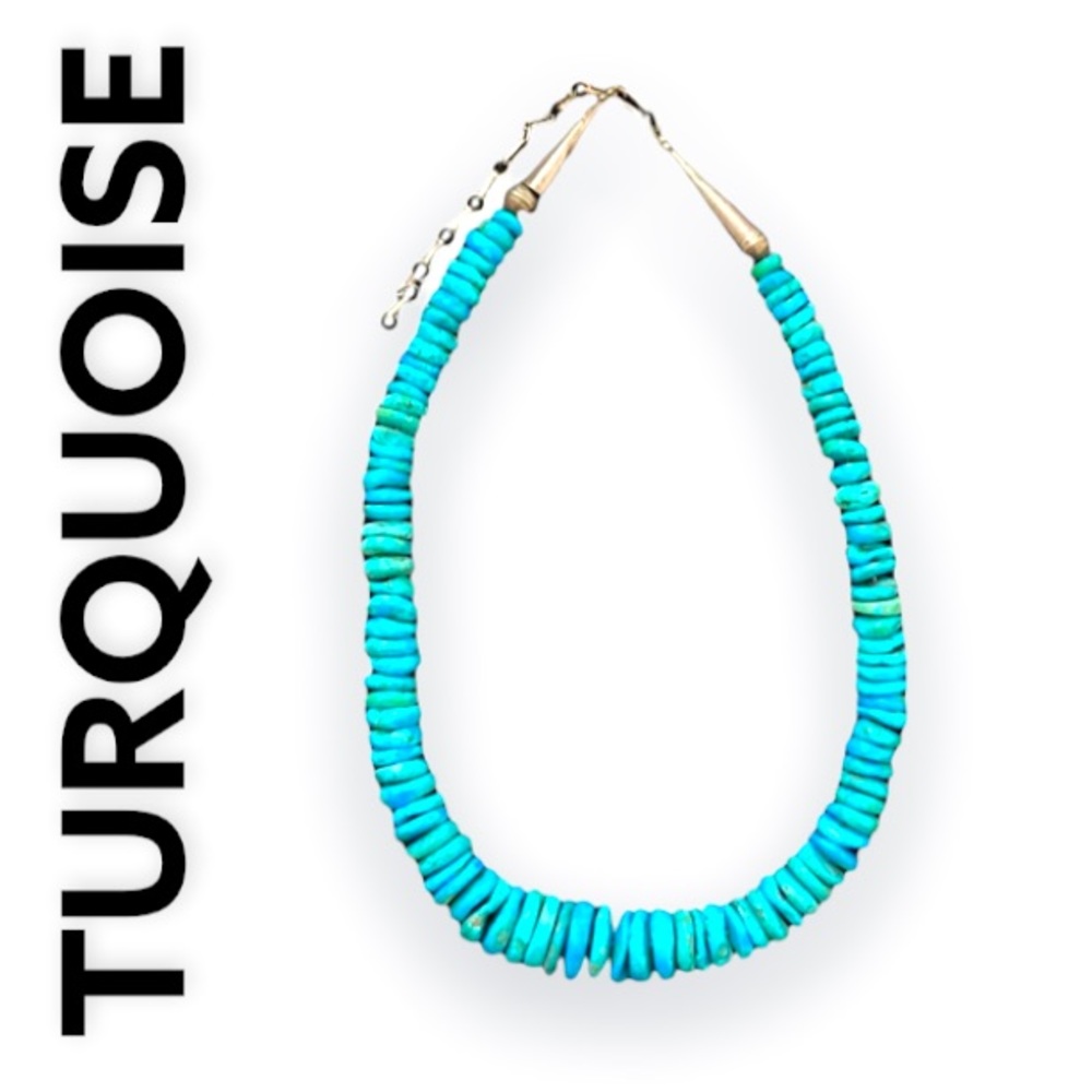 Navajo Native American sky blue Turquoise Necklace!